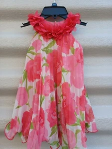 Rare Editions Size 3T Easter Dress brand A line shift dressLarge floral print - Picture 1 of 5