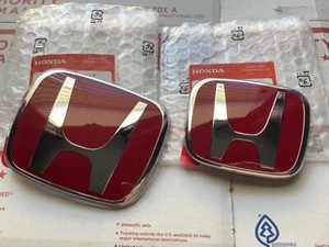 2pcs set Honda Accord Sedan 4Dr 06 07 JDM Red H Front Rear Type R grille emblem - Bild 1 von 3