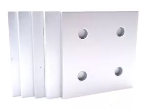 Lotto 5 Piastre Piatte Quadrate Alluminio 80/20 30-4367 Serie 30 4 Fori 60mm x 60mm - Foto 1 di 3