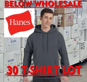 Lote a granel grande gris carbón HANES P170 sudadera con capucha en blanco Below WHOLESALE - Imagen 1 de 3
