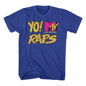 MTV Music Television Yo MTV Raps Textured Logo Men's T Shirt - Picture 1 of 5