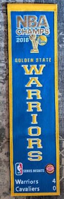 NBA 2018 Champions Banner Golden State Warriors - De lujo con gráficos bordados Foto 1 de 4