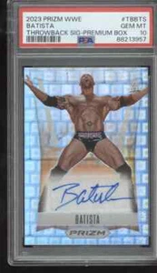 2023 Panini Silver Batista Prizm WWE THROWBACK PREMIUM 23/30 Autograph PSA 10 - Picture 1 of 2