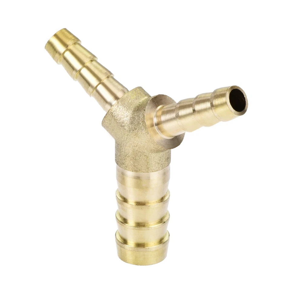 Reducing Barb Hose Fitting Y Shape Pipe Connector Brass 3/8" x 1/4" x 1/4" - Image 1 of 4