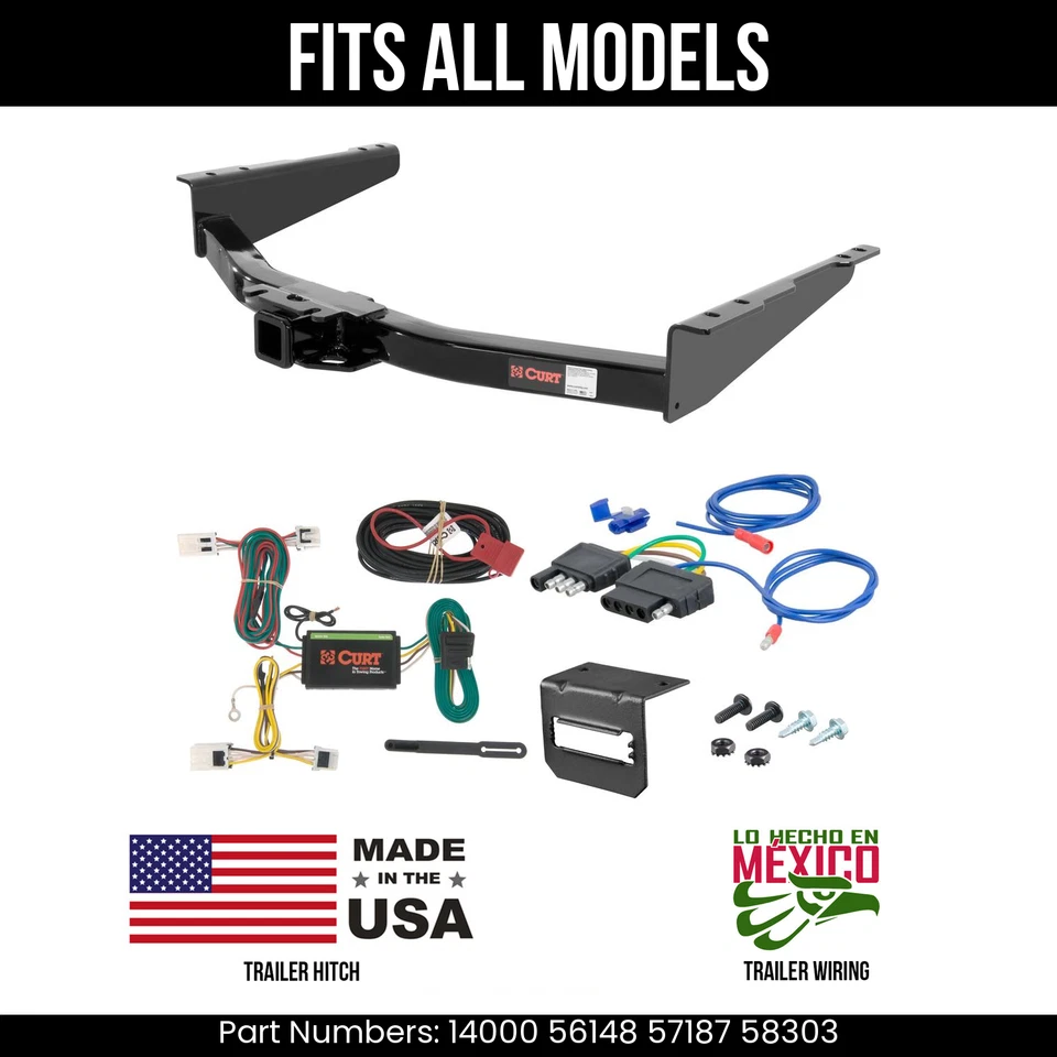 For 12-21 Nissan NV2500 Trailer Hitch + 5Pin Wiring Fits All Models Curt Tow Kit - Imagem 1 de 1