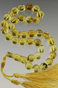 33 perline di preghiera rotonde islamiche 11 mm originale AMBRA BALTICA TASBIH 29,2 g 180418-21 - Foto 1 di 5