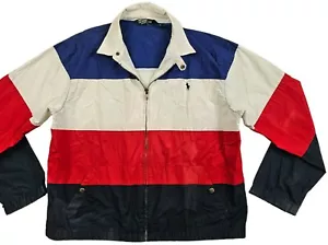 *HOT UNISEX POLO RALPH LAUREN @ MULTI STRIPE Light Weight Jacket Women XL/ Men M - Picture 1 of 13
