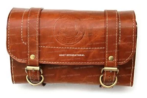 Leather Tool Bag Saddle Bag For Indian Chief All Motorcycle Tan - Picture 1 of 6