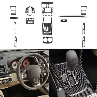 Kits de fibra de carbono real 30 peças acabamento interno completo para Impreza XV Crosstrek 2012-14 - Imagem 1 de 4