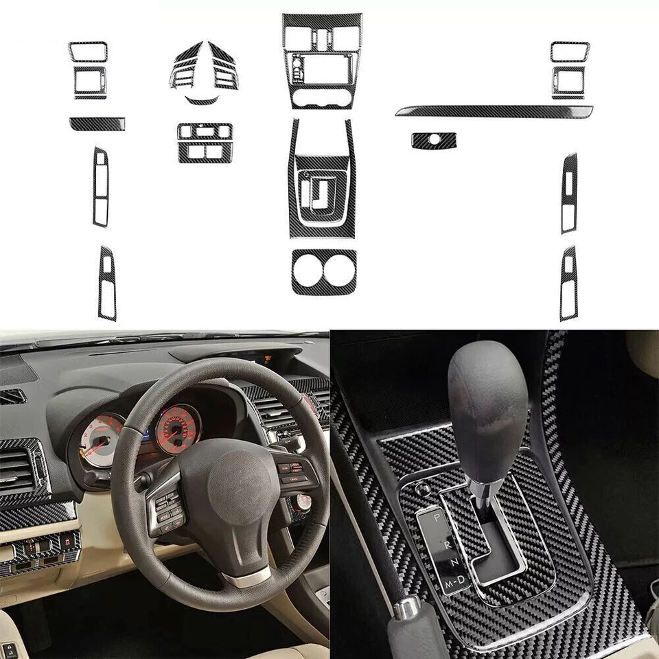 Kits de fibra de carbono real de 30 piezas molduras interiores completas para Impreza XV Crosstrek 2012-14 Foto 1 de 4