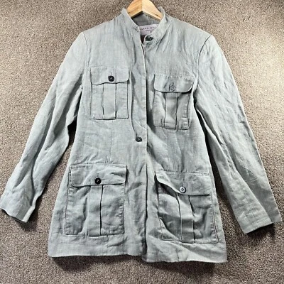 Abrigo de Campo Karen Millen Para Mujer 10 Gris Forrado Multi Bolsillos Manga Larga Exterior Foto 1 de 4