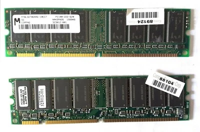 2x Compaq 64Mb SDRAM PC100 100Mhz SDRAM 168-pin DIMM 323012-001 - Used - Image 1 of 3