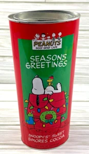 Peanuts Snoopy Christmas Tin 2006 Smores Cocoa Mix 3.25"x8" - Picture 1 of 6