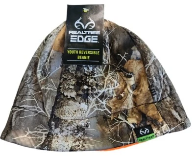 Realtree Edge Youth Reversible Beanie Camouflage Orange Camo NWT - Image 1 of 4