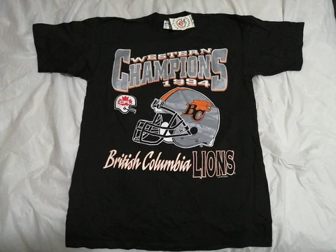 NWT Vtg 1994 bc lions CFL t shirt  men M western champions s20 Cover