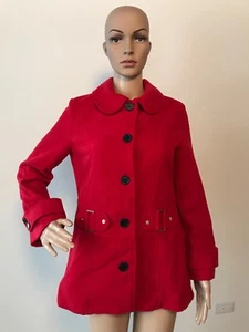 IZ by Amy Byer Red Man Made Vegan Polyester Blend Coat Jacket Button Down XL - Bild 1 von 12