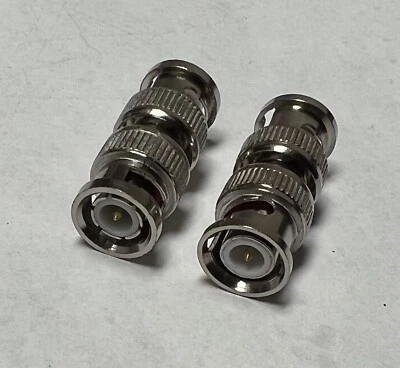 AMERICAN COAXIAL INDUSTRIES BNC Male to BNC Male coax 2 PACK RF adapter connector Fast USA Shipping