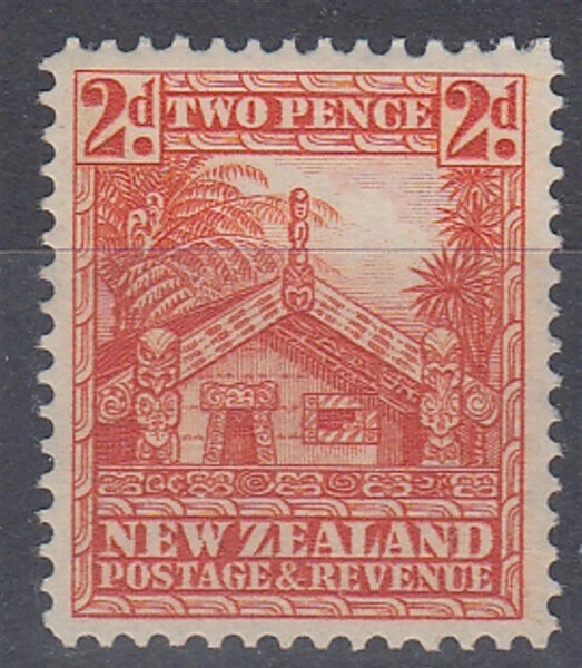 NEW ZEALAND 1935 PICTORIAL 2d. WHARE PERF 14x15 MINT (ID:061/D63130) - Image 1 of 1