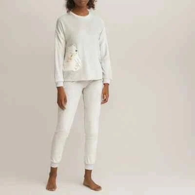 Pijama de terciopelo bordado La Redoute talla 10-12 gris polar PVP £38 Foto 1 de 4