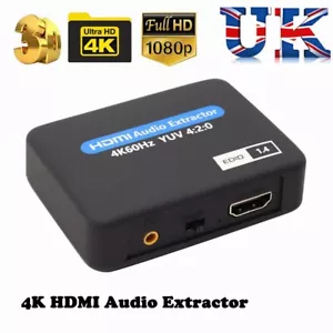 HDMI Stereo Audio Extractor Splitter 4K * 2K HDMI to HDMI + Optical SPDIF 3.5mm - Picture 1 of 9