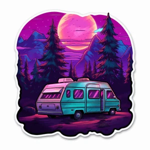 Calcomanía de vinilo para parachoques de ventana de vehículo portátil taza pegatina camping en el bosque - Imagen 1 de 10