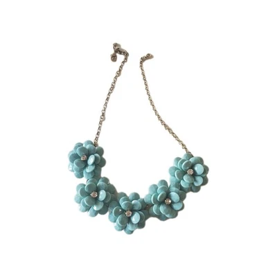 Declaración central de flores verdes como nuevas cristal transparente J. Collar Crew Burbuja Estilo Foto 1 de 4