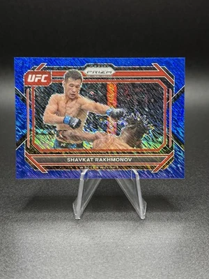 2023 Panini Prizm UFC - BLUE SHIMMER Prizm #81 Shavkat Rakhmonov /10 (19-0) FOTL - Image 1 of 2
