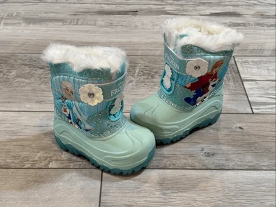 Disney Frozen toddler girls' winter light up snow boots size 6 - Image 1 of 4