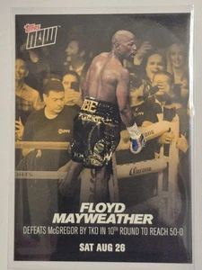 Floyd Mayweather 2017 Topps Now Defeats McGregor By TKO 10th Round For 50-0 MMB1 - Picture 1 of 3