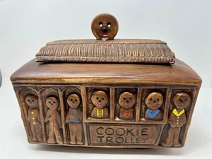 Carrello/vaso biscotti artigianali vintage anni '60 ceramica tesoro 10,75"L x 9" P x 6,5" W USA - Foto 1 di 15