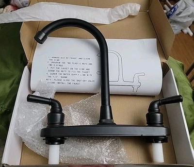 Non-Metallic RV Kitchen Faucet with Flexible Spout for Campers & Trailers - Image 1 of 4