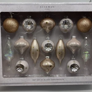 Beekman Home 15 piezas transparente, rosa rubor en caja adornos navideños brillo todas las formas - Imagen 1 de 6