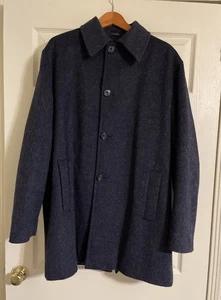 Byblos Coat Men’s Size 46 Wool Mohair  & Alpaca Pure Luxury Navy Blue Italy - Picture 1 of 7