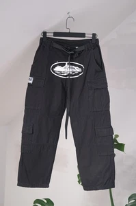 Corteiz Cargohose Herren schwarz Baumwolle großes Logo Größe S - Bild 1 von 17