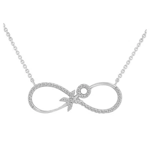 Natural 0.15ct Round Diamond Ladies Necklace in 10k White Gold - Picture 1 of 1