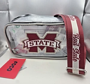 FOCO NCAA Mississippi State transparente Umhängetasche mit Hail State Riemen NEU Neu mit Etikett - Bild 1 von 2