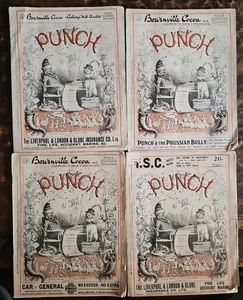 Punch Magazine Lot Of 4 1914-1915 Vintage London - Picture 1 of 21