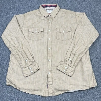 Рубашка мужская Joe Browns большая бежевая универсальная для работы на открытом воздухе западная жемчужная на кнопках - Изображение 1 из 4