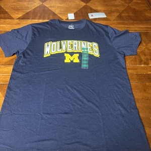 NEW Pro Edge Michigan Wolverines Size Large Navy Blue T Shirt - Picture 1 of 8