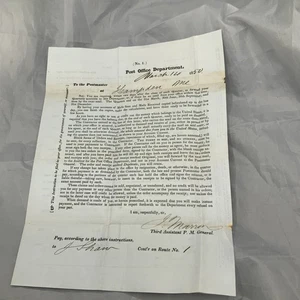 1870–1882 US Post Office Dept Docs w/ Seal & FREE Stamp, Rare Ephemera” - Picture 1 of 17