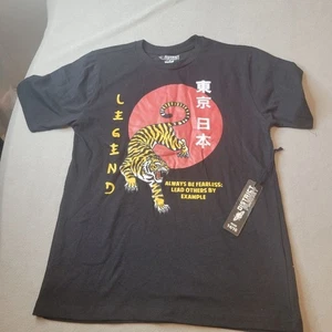 District Planet Black Tokyo Tiger Boy T-shirt Size 14-15 - Picture 1 of 6