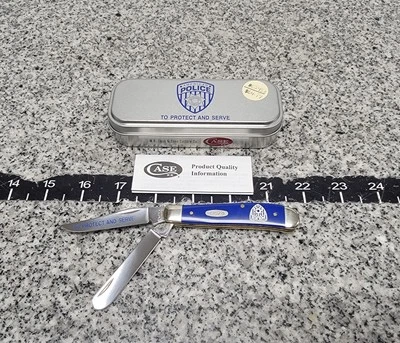 Cuchillo de policía estadounidense Case XX Mini Trapper EE. UU. 4207 SS para proteger y servir Foto 1 de 4