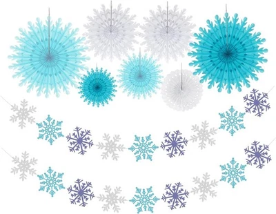 Снежинка-снег сине-белая рождественская замороженная снежинка синяя белая  - Изображение 1 из 4