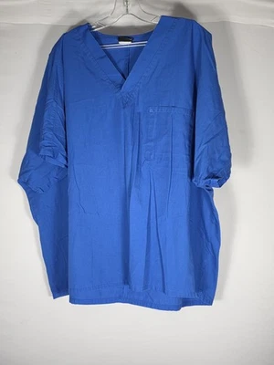 Cherokee Workwear Scrub Top Royal Blue Size 2XL Unisex V-Neck Nursing Uniform - Image 1 of 4