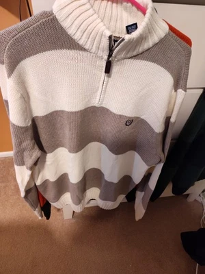 MENS SIZE LARGE CHAPS QUARTER ZIP SWEATERS NWT - Image 1 of 4