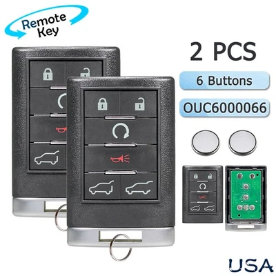 2 Llavero remoto 6Btn para 2008 2009 2010 2011 2012 2013 2014 Cadillac Escalade Foto 1 de 4