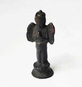 Antica divinità Buddha in miniatura bronzo indiano cinese sud-est asiatico - Foto 1 di 4