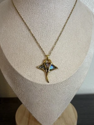 NUEVO Collar de raya con caparazón de abulón hecho a mano | Impermeable y resistente al deslustre Foto 1 de 4