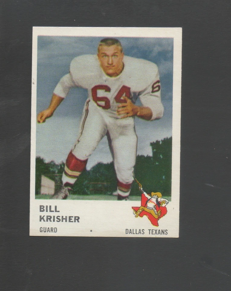 1961 Fleer Football Card #205 Bill Krisher-Dallas Texans Near Mint Card - Image 1 of 1