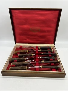 Juego de 11 cubiertos vintage Lewis Rose & Co.Ltd, cuerno de ciervo real Sheffield Inglaterra - Imagen 1 de 20